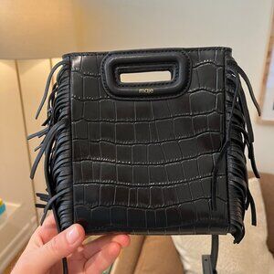 Maje Mini Embossed-Leather Crossbody Bag